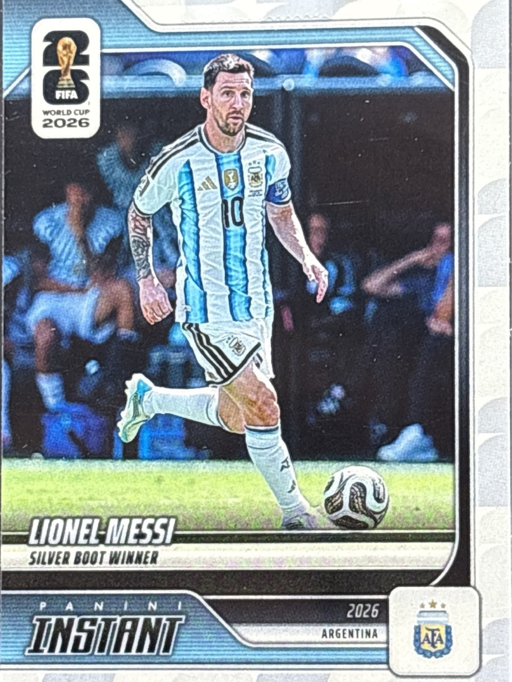 Panini Instant Lionel Messi Soccer World Cup Soccer Trading Card - LE 1/13556